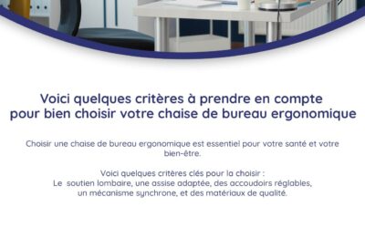 Critère pour une chaise de Bureau ergonomique